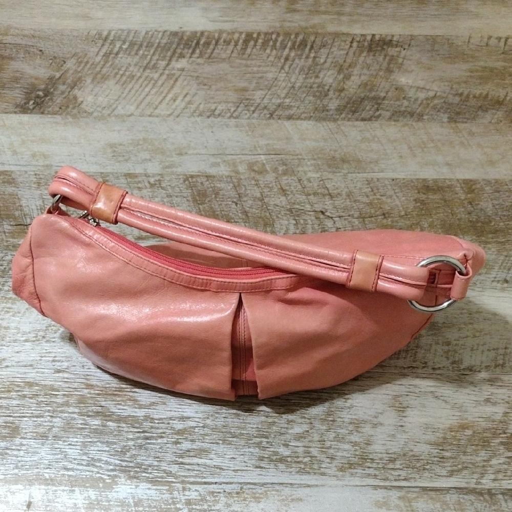 HOBO Pink Leather Hobo Bag with Curved Shape and Single Handle - Picture 12 of 14
